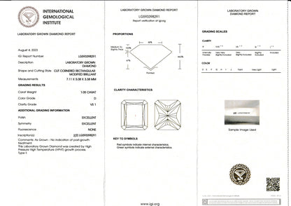 Synthetischer Diamant 1,05 ct D VS1