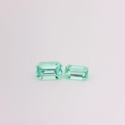 vidéo des deux émeraudes naturelles, couleur verte, taille émeraude