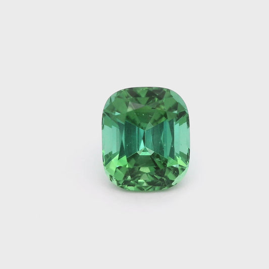 Tourmaline Lagoon 2cts, forme coussin, couleur vert-bleu, vidéo