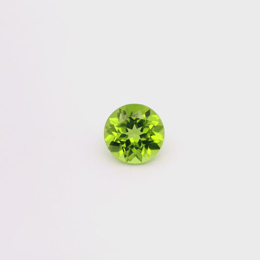 video d'un péridot rond vert 2;32 carat, pierreries gemmes france