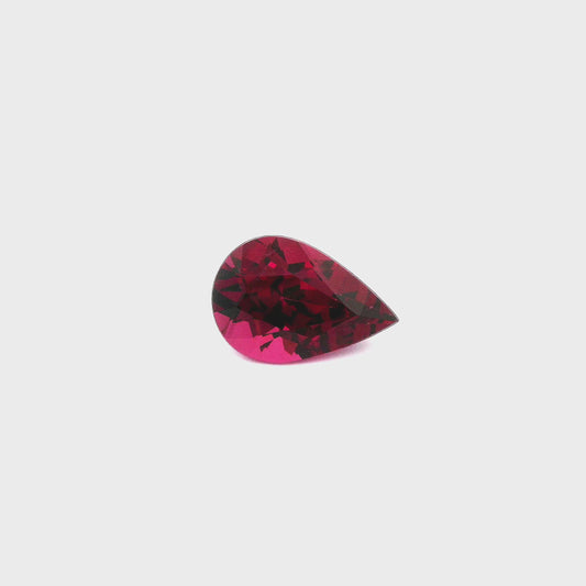 video de grenat rhodolite poire 2.66 carats, Malawi, pierreries gemmes france
