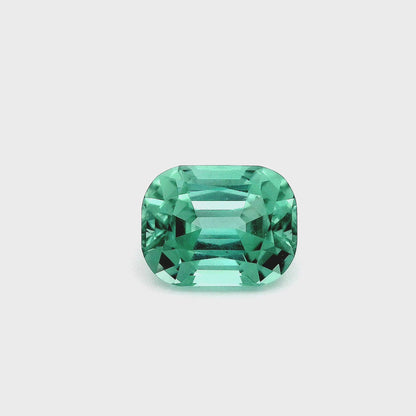 Tourmaline Lagoon 1,34 ct couleur vert-bleu naturelle, forme coussin
