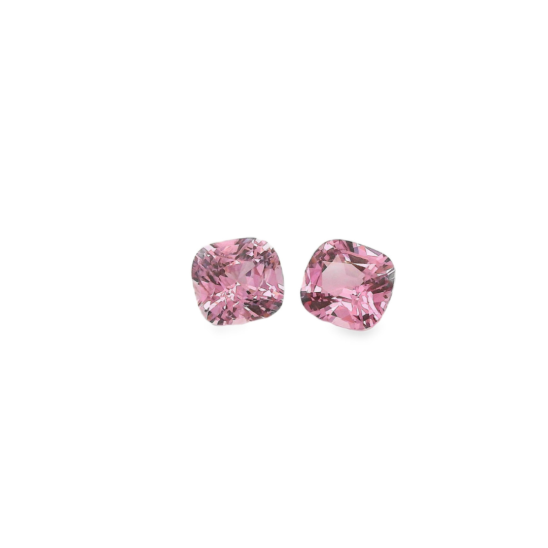 Spinelle rose 1,79 ct, forme coussin, couleur rose, vue globale