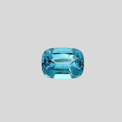 vue de face tourmaline bleue 0.81 carat, taille coussin, afganistan